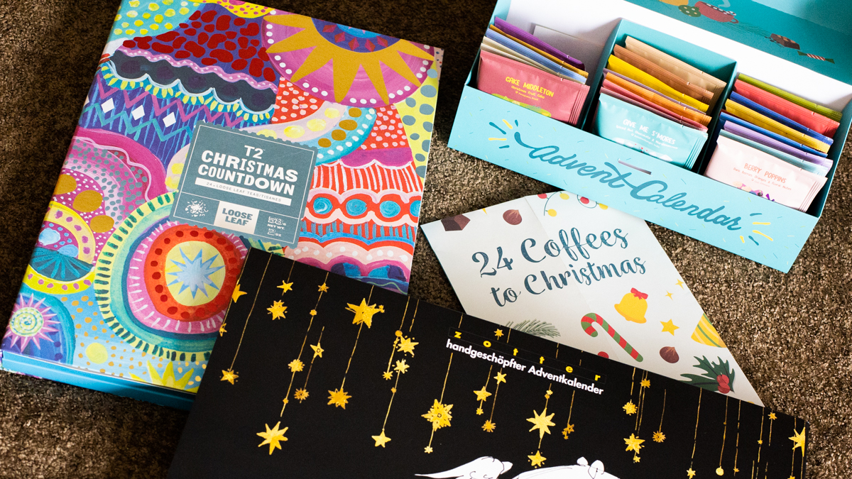 Advent Calendars by T2 Tea, Hook Coffee and Zotter (from Hello Chocolate)